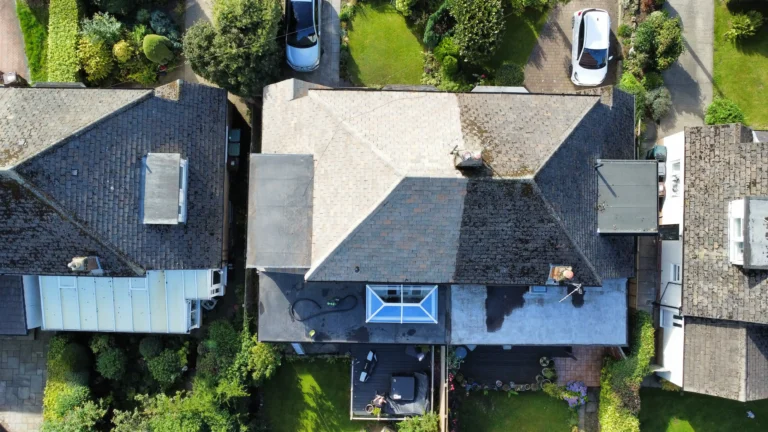 Top-down perspective of a home
